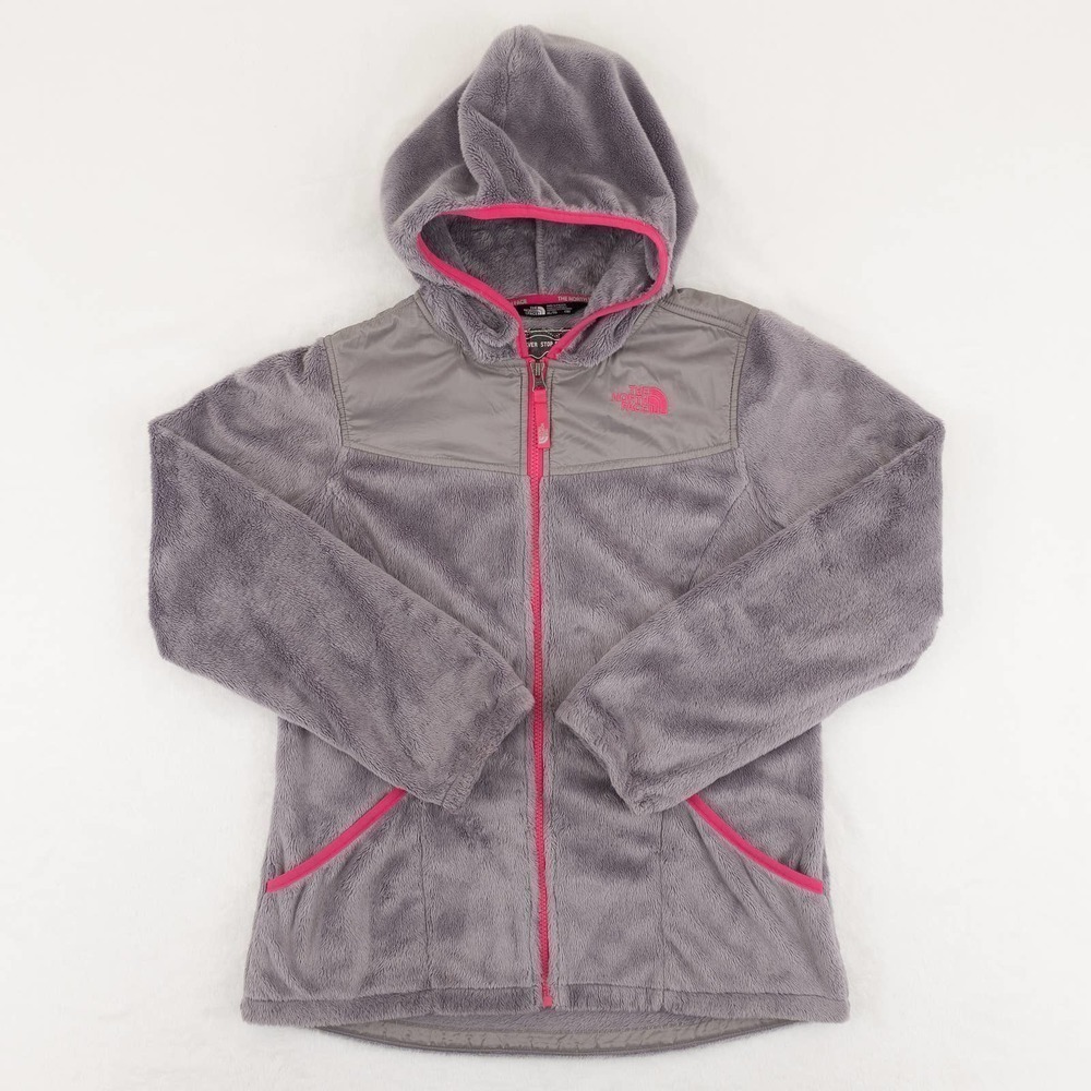 The North Face Fleece Hoodie Jacket Girl's Extra Large Silver